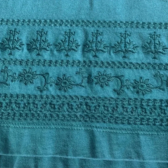 Pure Jill embroidered buttoned, V-neck T 100% cotton size large - Picture 4 of 9